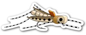 Cling Tan Grasshopper Sticker