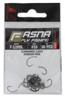 Fasna F-120BL Standard Wire Klinkhammer/Larva Hooks 30pc