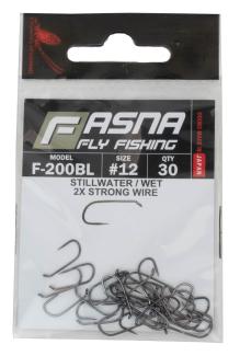 Fasna F-200BL 2X Strong Wire Straight Point Stillwater/Wet Hooks 30pc