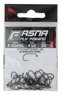 Fasna F-400BL Standard Wire Straight Point Jig Hooks 30pc