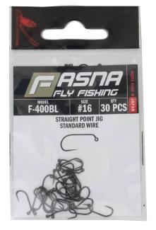 Fasna F-400BL Standard Wire Straight Point Jig Hooks 30pc