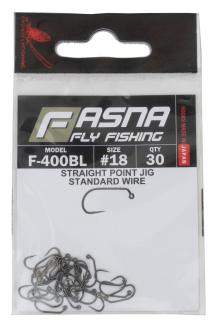Fasna F-400BL Standard Wire Straight Point Jig Hooks 30pc