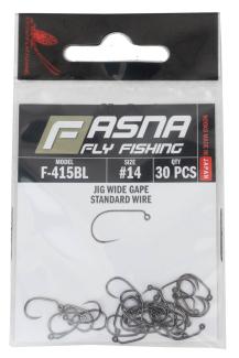 Fasna F-415BL Standard Wire Wide Gape Jig Hooks 30pc