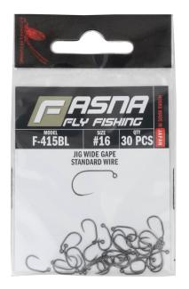 Fasna F-415BL Standard Wire Wide Gape Jig Hooks 30pc