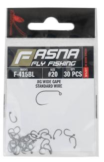 Fasna F-415BL Standard Wire Wide Gape Jig Hooks 30pc