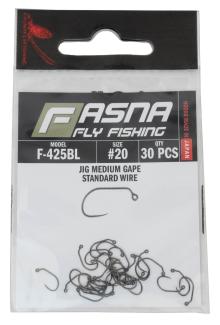 Fasna F-425BL Standard Wire Medium Gape Jig Hooks 30pc