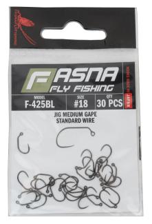 Fasna F-425BL Standard Wire Medium Gape Jig Hooks 30pc
