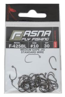 Fasna F-425BL Standard Wire Medium Gape Jig Hooks 30pc