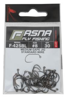 Fasna F-425BL Standard Wire Medium Gape Jig Hooks 30pc