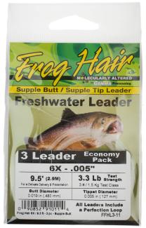 Frog Hair Supple Butt Leader 9.5ft (2.9m) 3 PER PKG